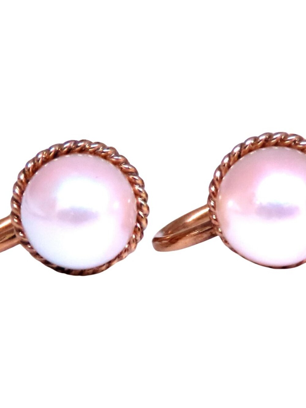 Federalist 7.50m Vintage Pearl Functional Lobe Screw Earrings 14kt gold*